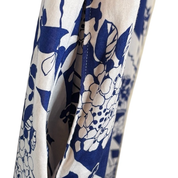 UNTUCKit Sally Blue & White Floral Sleeveless Shirt Dress – Size 14 - Picture 4 of 5